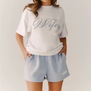 Six Stories Wifey Graphic Shorts - Blue - M